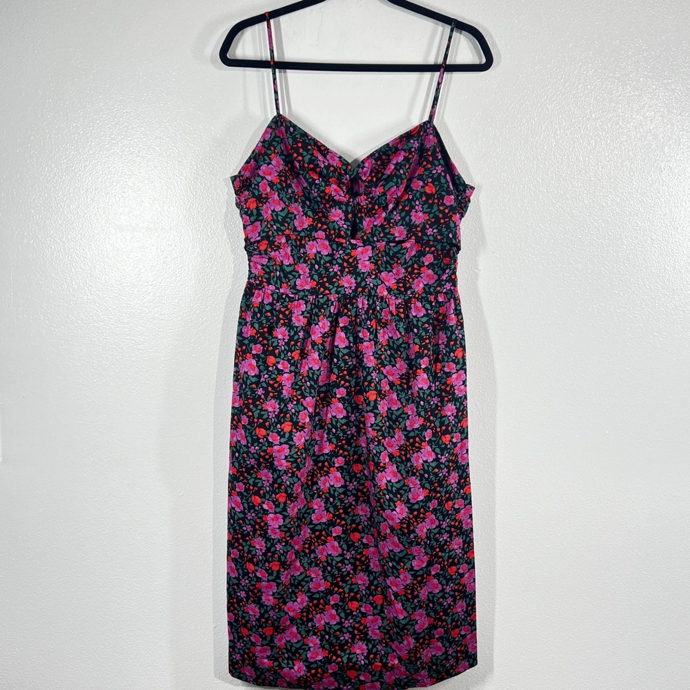 Socialite Pink & Red Floral Keyhole & Slit Cutout Midi Sundress MP Whimsigoth - Picture 3 of 10